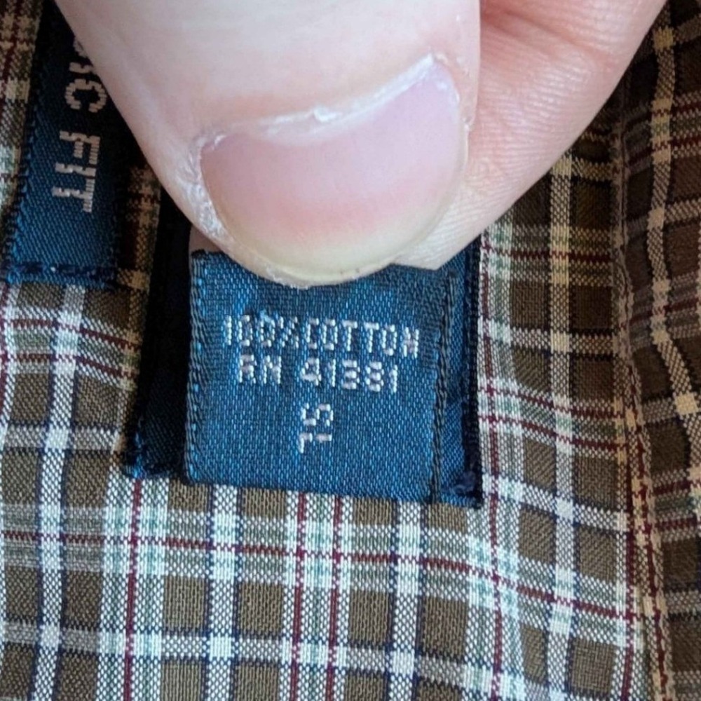 Ralph Lauren Button Down Shirt Mens Medium Brown Plaid Classic Fit Short Sleeve - Picture 4 of 4
